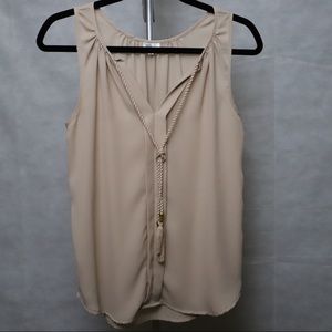 Tan tank top dress shirt